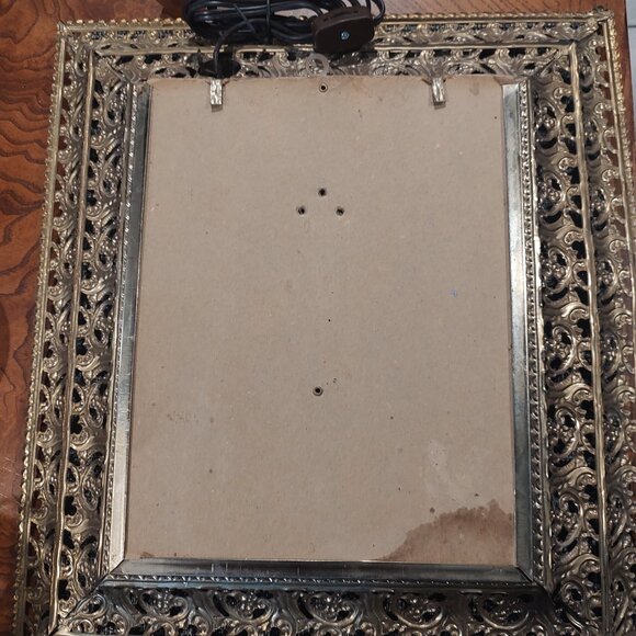 Vintage 1950s Lenticular Lighted Metal Frame Jesus the Last Supper Art - Picture 8 of 8